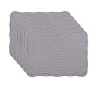 DII Quilted Farmhouse Collection - Juego de manteles Individuales, Color Gris, 6 Piezas