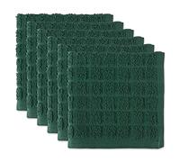 DII Juego de paños de Cocina de Tela de algodón, Color Verde Oscuro, 12 x 12 Pulgadas