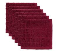 DII Juego de paños de Cocina sólidos de algodón, Vino, 12 x 12 Pulgadas