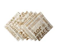 DII Juego de servilletas navideñas de Tela metálica para Mesa de Comedor, 20 x 20 Pulgadas, Collage navideño Dorado, 6 Piezas