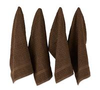 DII Waffle Terry Collection Juego de Toallas de Cocina, Algodón, marrón, 15x26, 4