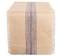 DII Jute Burlap Collection Camino de Mesa de arpillera de Color Azul francés, 14x108