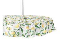 DII Lemon Bliss - Mesa para Exteriores, colección Resistente a Las Manchas e Impermeable, Redonda de 60 Pulgadas con Cremallera
