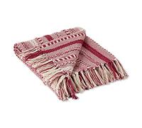DII Manta Trenzada a Rayas, 50 x 60 Pulgadas, Rojo Granero
