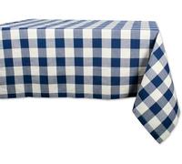 DII Mantel 100% algodón, Lavable a máquina, Cena y Vacaciones, servilletera/Camino de Mesa, Navy & Cream Buffalo Check, 60x84 Inches