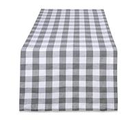 DII Mantel 100% algodón Lavable a máquina para Verano/Picnic, Gris, Table Runner