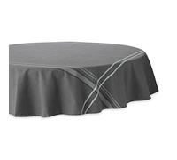 DII Mantel de Estilo rústico con Rayas francesas, 70 Pulgadas, Redondo, Gris Cambray