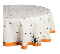 DII Mantel Redondo con Estampado de Estrellas Negras, 70 Pulgadas