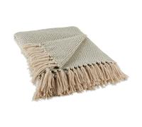 DII Mesa de Rayas con Flecos, algodón, alcachofa, 50 x 60 Pulgadas