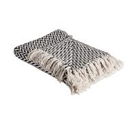 DII Modern Zig Zag Throw Blanket Algodón Tejido, Negro, 50x60