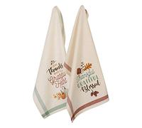 DII Oversized Cotton Juego de Toallas de Cocina de otoño y Acción de Gracias, Algodón, Grateful Fall, 18x28, 2