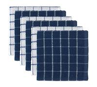 DII Paño de cocina absorbente Terry Combo para ventana, multiusos, secado rápido y lavable a máquina, 30,48 x 30,48 cm, azul marino 6 piezas