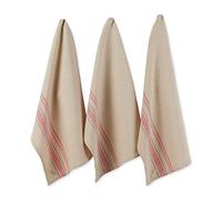 DII Paños de Cocina con Rayas francesas, colección de Cocina, 20 x 30 Pulgadas (Juego de 3), Color Rojo