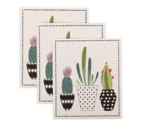 DII - Paños suecos para Cocina y Limpieza, Reutilizables, Lavables a máquina y Aptos para lavavajillas, biodegradables, 19,6 x 17 cm, Succulents (suculentas), 3 Unidades