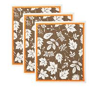 DII Paños suecos para Cocina y Limpieza, Reutilizables, Lavables a máquina y Aptos para lavavajillas, biodegradables, de 7.75 x 6.75 Pulgadas, It's Fall Y'all, 3 Piezas