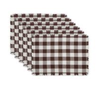 DII pesado pesado con flecos colecciσn de mesa colecciσn de mantenimiento 13x19 corteza marrσn 6 piezas