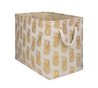 DII piña de poliéster Cajas de Almacenamiento, Color Dorado