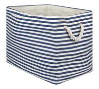 DII Pinstripe Woven Paper Lavandería, Cubo de Almacenamiento 17x12x12, Azul náutico, Large Rectangle