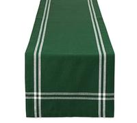 DII Pre de Provence - Camino de Mesa de Comedor Estilo Granja Francesa con Rayas, 35,5 x 182,9 cm, Verde bálsamo