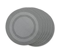 DII PVC Tabletop Collection - Juego de manteles Individuales Redondos para Interiores y Exteriores, 13.75 Pulgadas, Gris, 6 Piezas