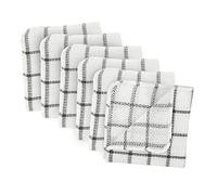 DII Scrubber Dishcloths Collection - Juego de Platos para Ventana, 12 x 12 Pulgadas, Rayas Blancas y Grises, 6 Piezas