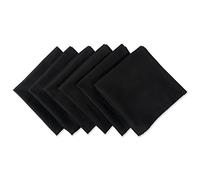 DII Solid Napkin Set Colección, Algodón, Negro, 50.8 x 50.8 cm (Set of 6), 6