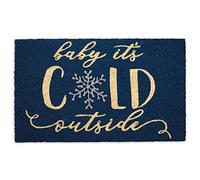 DII Tapete de Bienvenida de Navidad para Exteriores, de Fibra de Coco Natural y decoración de Porche, 17 x 29 Pulgadas, Baby It's Cold