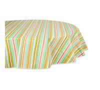 DII Vinyl Tabletop Collection Mantel de Franela a Prueba de derrames para Interiores y Exteriores, 70 Pulgadas Redondo, Rayas primaverales