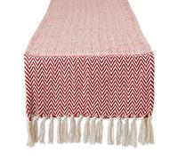 DII Woven Basic Tabletop Collection Chevron - Camino de Mesa (15 x 108 Pulgadas), Color Rojo Tango