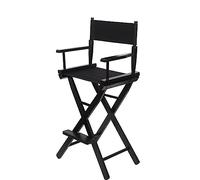 DiicMa Silla de Director Silla de Artista de Maquillaje, Silla de Director Plegable, Silla portátil de Madera, Silla de Artista de Maquillaje Plegable (Color : Negro)