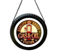 DiiliHiiri Cartel 3D Vintage Gasolinera - Original Cartel Retro De American Retro Sign Company para Bar Pub Cafeteria y Taller. Decoración Letrero Vintage de los Años 50. 30x60x4cm (9541-1)