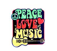 DiiliHiiri Cartel de Chapa Placa Retro Amor Paz Música Letrero Estilo Vintage Metal para Decoración Hogar (Peace, Love, Music)
