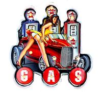 DiiliHiiri Cartel Hot Rod Garaje Taller - Original Cartel Retro American Retro Sign. Cartel Luminoso Pin-up Led Regalo Decoración para Cueva del Hombre. Letrero Vintage 38x38x5cm. (9103)