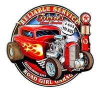DiiliHiiri Cartel Hot Rod - Placa de Metal de Garage Vintage (32x30cm) - Letrero Metálico Retro Estilo Antiguo - Decoración para Bares - Chapas Vintage - Taller Mecanico- Garaje- (9554)