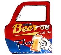 DiiliHiiri Cartel Retro Cerveza Letrero Estilo Vintage Puerta Espejo Coche Metálico Artesanía Accesorios Decoración Hogar Años 1950 para Garage, Casa o Negocio