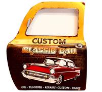 DiiliHiiri Cartel Retro Coche Letrero Estilo Vintage Puerta Espejo Coche Metálico Artesanía Accesorios Decoración Hogar Años 1950 para Garage, Negocio o Casa