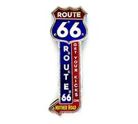 DiiliHiiri Cartel Route 66 Vintage - Letrero Metálico Ruta 66 Vintage Luminoso con Luces LED Decoración Hogar Restaurante Garage Bar Cafeteria | 60x23x5 cm
