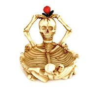 DiiliHiiri Cenicero de Calavera Gótica - Esqueleto Halloween Resina 3d Bandeja de Ceniza Horror para Cigarros | 14,5x12x11,5 cm