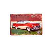 DiiliHiiri Letrero Vintage Retro Coche Americano 30x20cm - Cartel | Placa Decorativa | Estilo Años 50 | Regalo para Entusiastas de Coches | Decoración de Garaje o Cueva de Hombre (2635-219)