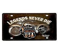 DiiliHiiri Placa de Motos Clásicas Matrícula de Coche de EE.UU. Cartel Americana Vintage - Señal Route 66 Decoración Retro para Bar - Pub - Cueva de Hombre - Garage o Taller -30x15cm- (2651-12)