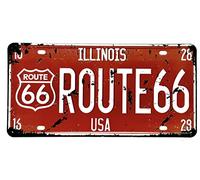 DiiliHiiri Placa de Ruta 66 Matrícula de Coche de EE.UU. Cartel Americana Vintage - Señal Route 66 Decoración Retro para Bar - Pub - Cafetería - Cueva de Hombre - Garage o Taller -30x15cm- (2651-39)