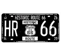 DiiliHiiri Placa de Ruta 66 Matrícula de Coche de EE.UU. Cartel Americana Vintage - Señal Route 66 Decoración Retro para Bar - Pub - Cafetería - Cueva de Hombre - Garage o Taller -30x15cm- (2651-37)