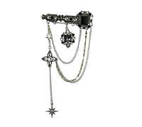DIIOOMIEEU Elegante broche de joyería vintage para hombre y mujer, cadena de solapa, traje de chaqueta, decoración estética para