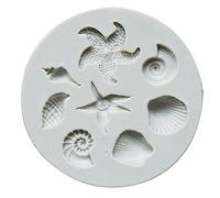 DIIOOMIEEU Molde de silicona para fondant, arcilla suave, cerámica, serie marina, moldes de modelado en forma de caracola