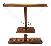 DIIQII Ring Toss Games, Juegos de Mesa para Niños Adultos, Lanzar Gancho Anillo Lanzamiento de Anillo de Madera Hecho a Mano, Interactive Juegos de Patio Trasero para Home Party Family (40cm Large)