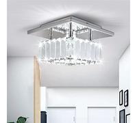 diisunbihuo Mini araña de cristal grande redondo lámpara de techo LED suspensión para pasillo escalera (blanco frío) (cuadrado SJT frío blanco)