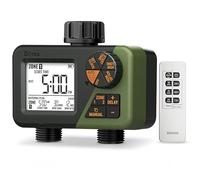 Diivoo Programador Riego con Control Remoto RF, Temporizador Riego Automatico Impermeable IP66 con Retraso por Lluvia, Riego Manual para Jardín, Césped