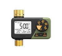 Diivoo Programador Riego con Entrada y Salida de Latón, Temporizador Riego Automatico Impermeable IP66 con Retraso por Lluvia, Riego Manual, Programador de Riego a Pilas para Jardín, Césped