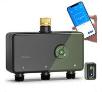 Diivoo Programador Riego WiFi 3 Zonas con Entrada de Latón, Temporizador Riego WiFi Compatible con Alexa/Google Assistant, 18 Programas de Riego, Retardo por Lluvia & Modo Niebla para Jardín y Césped