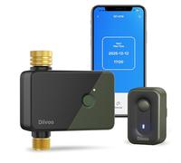 Diivoo Programador Riego WiFi con Entrada y Salida de Latón, Temporizador Riego Automático Compatible con Alexa/Google Assistant, Retardo por Lluvia,Temporizador Riego Programable para Jardín y Césped